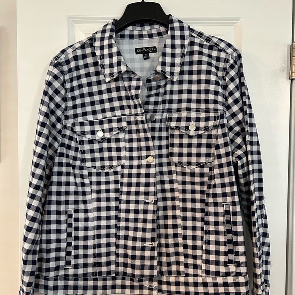 Kim Rogers Womens Navy/White 2XL Jean Jacket - Brand New/w/tags - Picture 2 of 11